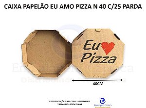 CAIXA PAPELAO EU AMO PIZZA N 40 C/25 PARDA