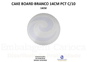 CAKE BOARD BRANCO 14CM PCT C/10