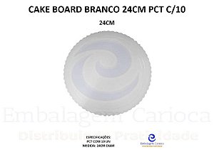 CAKE BOARD BRANCO 24CM PCT C/10