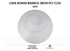 CAKE BOARD BRANCO 28CM PCT C/10