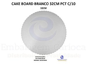 CAKE BOARD BRANCO 32CM PCT C/10