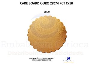 CAKE BOARD OURO 28CM PCT C/10
