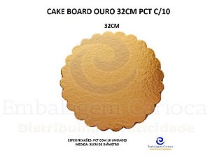 CAKE BOARD OURO 32CM PCT C/10