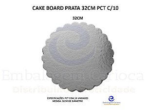 CAKE BOARD PRATA 32CM PCT C/10