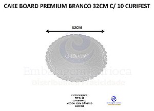 CAKE BOARD PREMIUM BRANCO 32CM C/10 CURIFEST