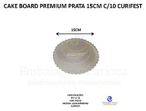 CAKE BOARD PREMIUM PRATA 15CM C/10 CURIFEST