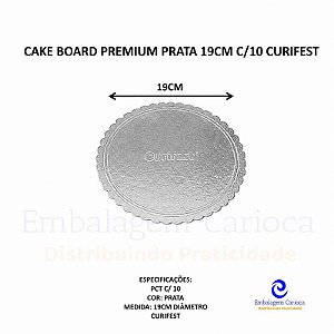 CAKE BOARD PREMIUM PRATA 19CM C/10 CURIFEST