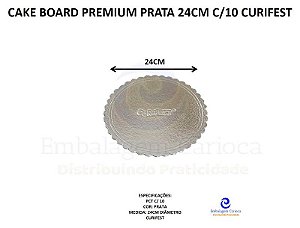 CAKE BOARD PREMIUM PRATA 24CM C/10 CURIFEST