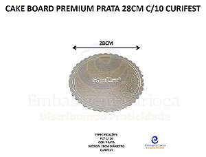 CAKE BOARD PREMIUM PRATA 28CM C/10 CURIFEST