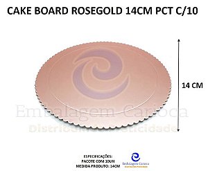 CAKE BOARD ROSEGOLD 14CM PCT C/10