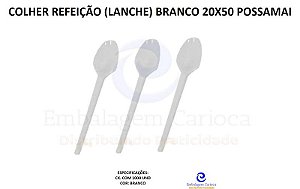 COLHER REFEICAO (LANCHE) BRANCO 20X50 POSSAMAI