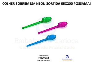 COLHER SOBREMESA (FESTA) NEON SORTIDA 05X200 TRIO MIX