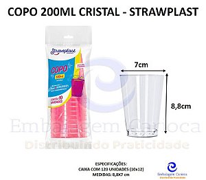 COPO 200ML CRISTAL 12X10 STRAWPLAST 346