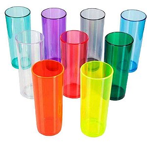 COPO 300ML MISTA NEON LONG DRINK CX.100 PLASTDAN