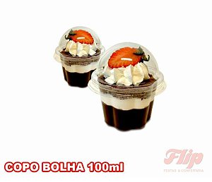 COPO BOLHA TRANSPARENTE 100ML 10X20UN FLIP