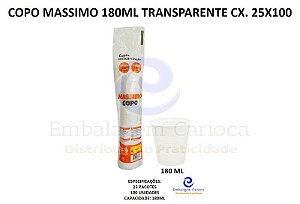 COPO MASSIMO 180ML TRANSPARENTE CX.25X100
