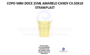 COPO MINI DOCE 25ML AMARELO CANDY CX.50X10 STRAWPLAST 1074