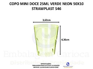 COPO MINI DOCE 25ML VERDE NEON 50X10 STRAWPLAST 546