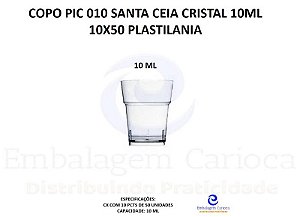 COPO PIC 010 SANTA CEIA CRISTAL 10ML 10X50 PLASTILANIA