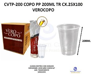 COPO PP 200ML TR CX.25X100 VEROCOPO