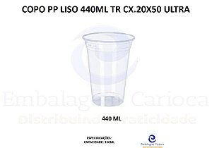 COPO PP LISO 440ML TR CX.20X50 ULTRA