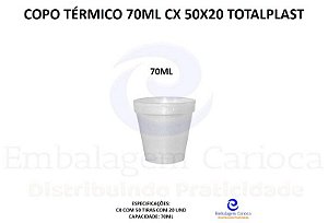 COPO TERMICO 70ML CX 50X20 TOTALPLAST