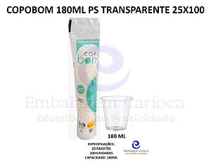 COPOBOM 180ML PS TRANSPARENTE 25X100