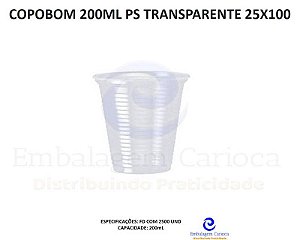 COPOBOM 200ML PS TRANSPARENTE 25X100