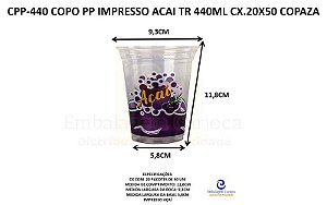 CPP-440 COPO PP IMPRESSO ACAI TR 440ML CX.20X50 COPAZA