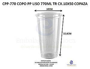 CPP-770 COPO PP LISO 770ML TR CX.10X50 COPAZA
