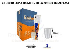 CT-300TR COPO 300ML PS TR CX 20X100 TOTALPLAST