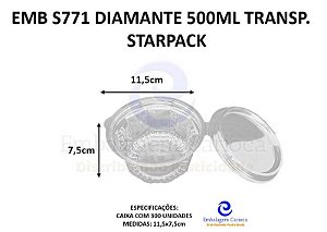EMB S771 DIAMANTE 500ML TRANSP. CX C/300 STARPACK