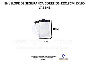 ENVELOPE DE SEGURANÇA CORREIOS 12X18CM 1X100 VABENE