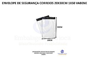 ENVELOPE DE SEGURANÇA CORREIOS 20X30CM 1X50 VABENE
