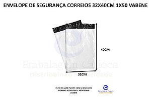 ENVELOPE DE SEGURANÇA CORREIOS 32X40CM 1X50 VABENE