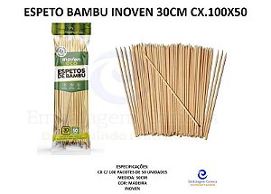 ESPETO BAMBU INOVEN 30CM CX.100X50