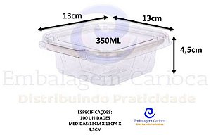 F731 C/ LACRE 350ML POTE QUADRADO 13X13X4,5 CM 100UN FIBRAFORM