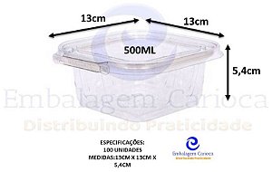 F732 C/ LACRE 500ML POTE QUADRADO 13X13X5,4CM 100UN FIBRAFORM