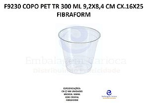 F9230 COPO PET TR 300 ML 9,2X8,4 CM CX.16X25 FIBRAFORM