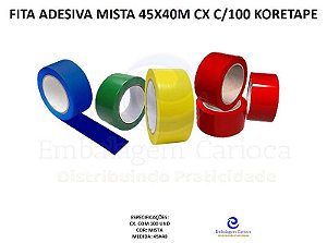 FITA ADESIVA MISTA 45X40M CX C/100 KORETAPE