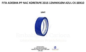 FITA ADESIVA PP NAC KORETAPE 2015 12MMX10M AZUL CX.50X10