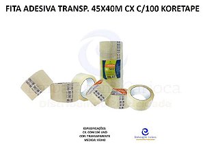 FITA ADESIVA TRANSP. 45X40M CX C/100 KORETAPE