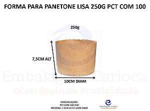 FORMA P/ PANETONE LISA 250G PCT C/ 100