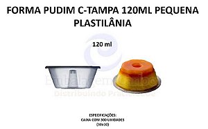 FORMA PUDIM C/ TAMPA 120ML PEQUENA CX.30X10 PLASTILANIA