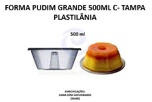 FORMA PUDIM GRANDE 500ML C/ TAMPA 20X06 PLASTILANIA