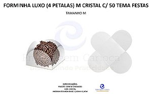 FORMINHA LUXO (4 PETALAS ACETATO) M CRISTAL C/ 50 TEMA FESTAS