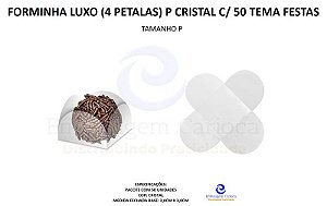 FORMINHA LUXO (4 PETALAS ACETATO) P CRISTALC/ 50 TEMA FESTAS