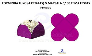 FORMINHA LUXO (4 PETALAS) G MARSALA C/ 50 TEMA FESTAS