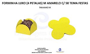 FORMINHA LUXO (4 PETALAS) M AMARELO C/ 50 TEMA FESTAS