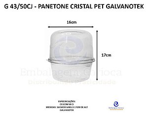 G 43/50CJ - PANETONE CRISTAL PET GALVANOTEK